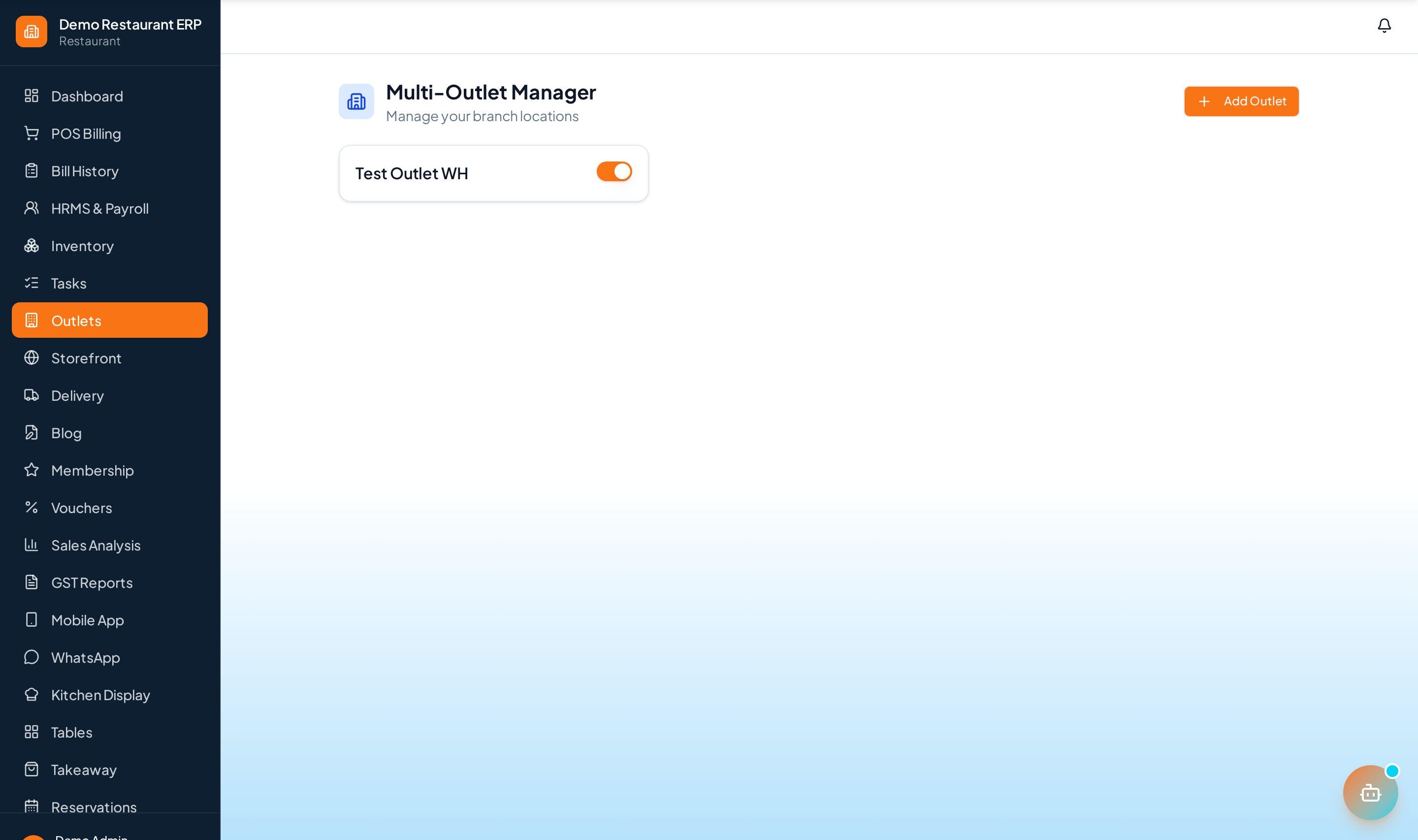 ERP Node multi-outlet management
