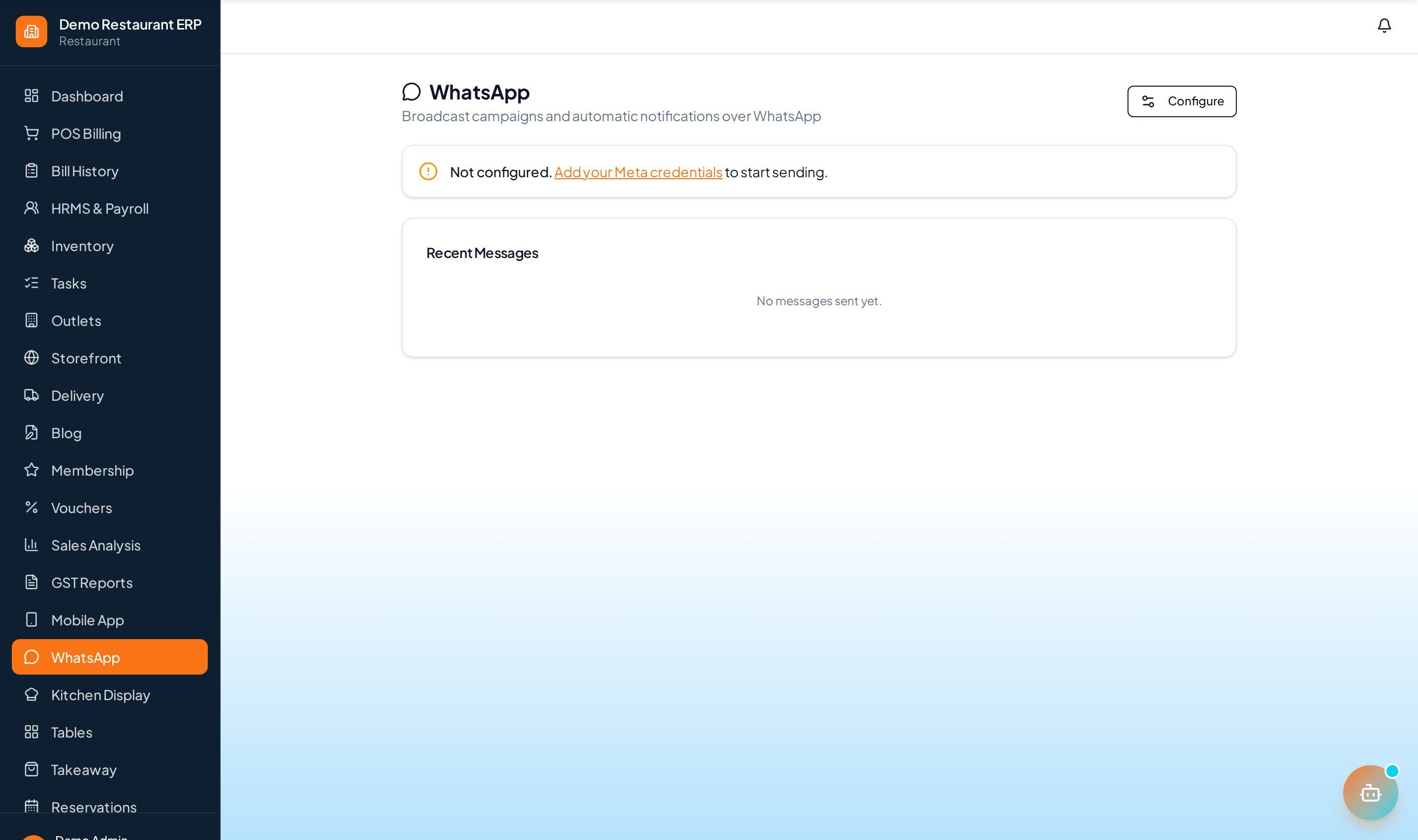 ERP Node WhatsApp Business integration